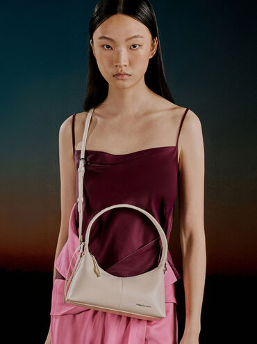 Simone Shoulder Bag, Cream, hi-res