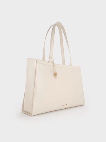 Augustine Sculptural-Detail Tote Bag, Cream, hi-res