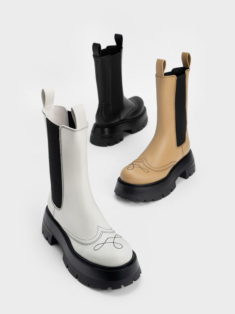 Giày chelsea boots Lenox Stitch-Trim, Trắng, hi-res