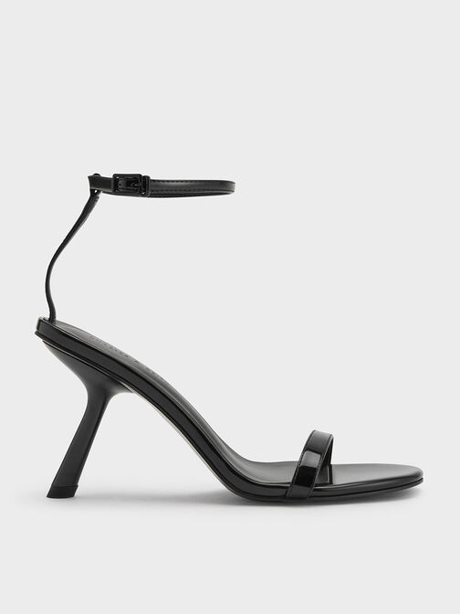 Giày sandals cao gót Metallic, Black Patent, hi-res