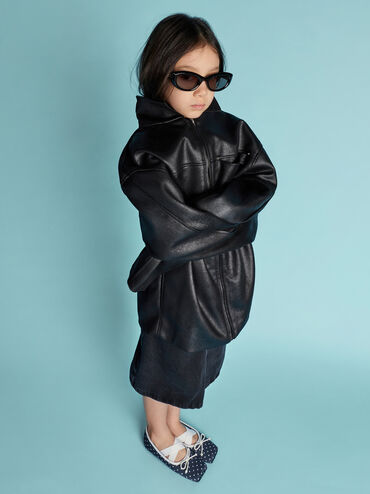 Gi&agrave;y b&uacute;p b&ecirc; mũi vu&ocirc;ng Dotted Bow, Xanh đậm, hi-res