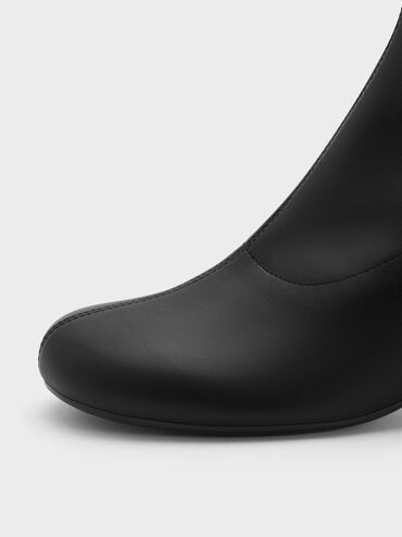 Gi&agrave;y boots cổ thấp đế vu&ocirc;ng, Đen, hi-res