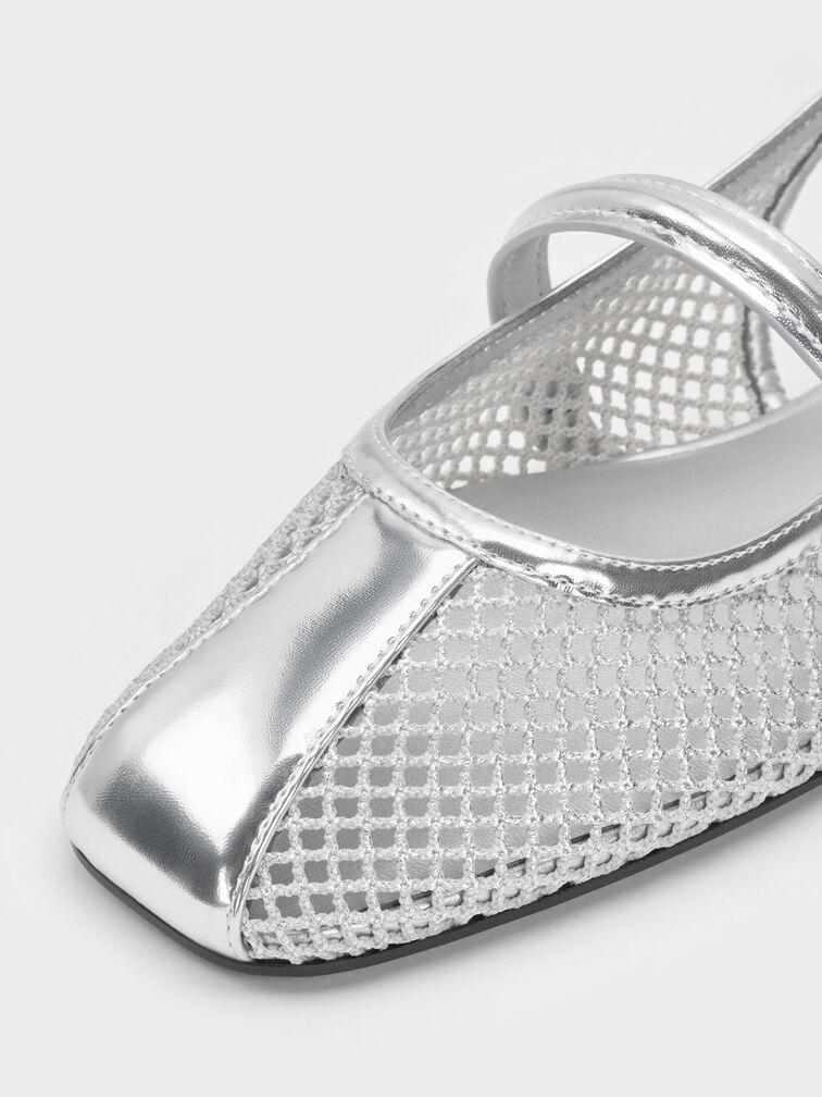 Gi&agrave;y sandals mũi tr&ograve;n Ellory, Bạc, hi-res