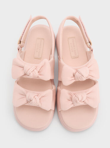 Gi&agrave;y sandals b&eacute; g&aacute;i Twill Bow, Hồng nhạt, hi-res