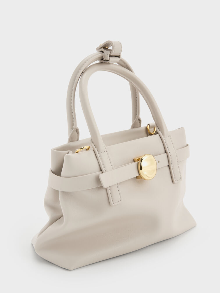 Mini Behn Belted Tote Bag, Shell Grey, hi-res