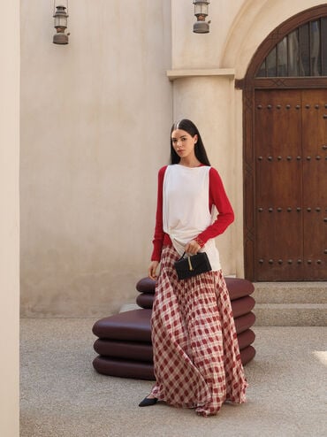 T&uacute;i x&aacute;ch phom chữ nhật Taisia Satin, Đen, hi-res