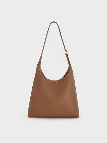 Chance Turn-Lock Hobo Bag, Chocolate, hi-res