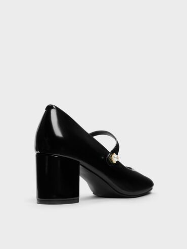 Marie Pearl Mary Jane Pumps, Black Boxed, hi-res