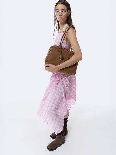 Túi đeo vai phom chữ nhật Large Sianna, Nâu mocha, hi-res