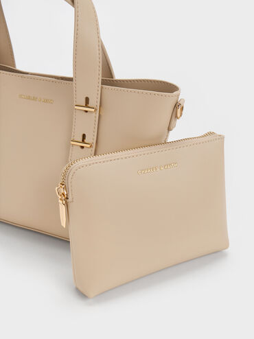 Túi tote hình thang Mini Shania, Dusted Oat, hi-res