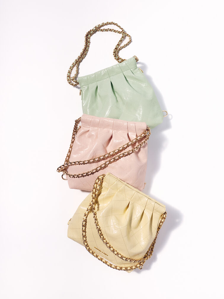 Balo phom chữ nhật Duo Chain-Handle, Soft Pink, hi-res