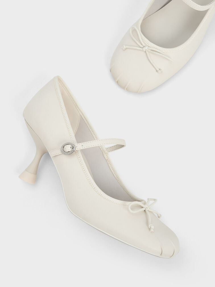 Bow Mary Jane Pumps, Chalk, hi-res
