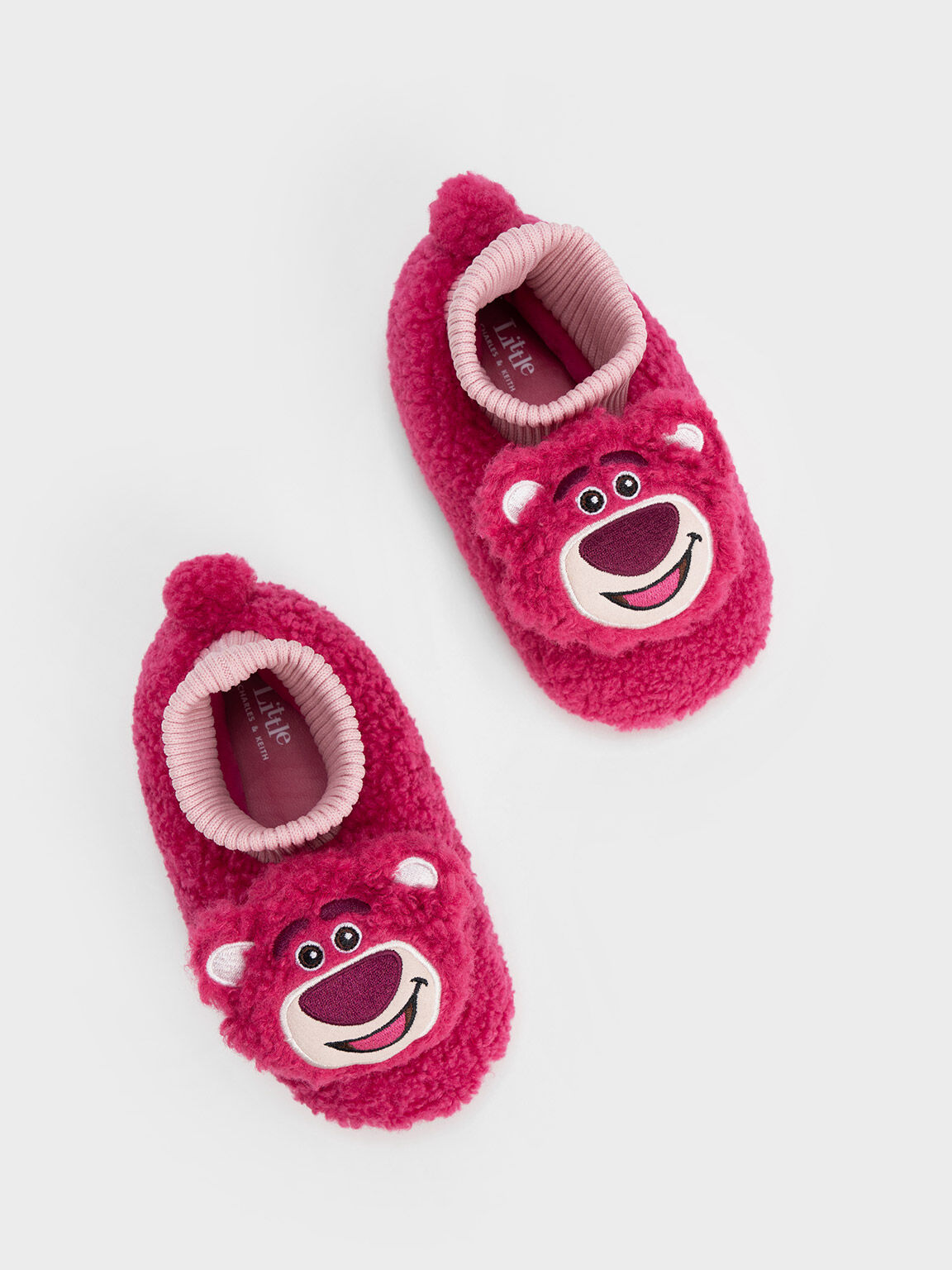 Giày lười bé gái Lotso Furry Sock-Knit, Hồng, hi-res