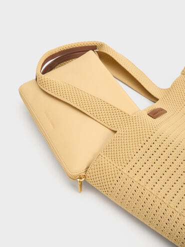 Ida Knitted Tote Bag, Beige, hi-res