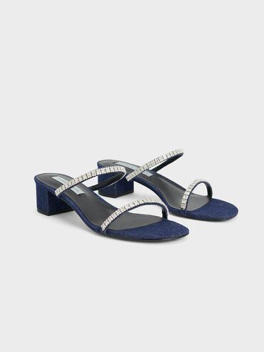 Giày sandals cao gót hở mũi Ambrosia, Xanh dương, hi-res