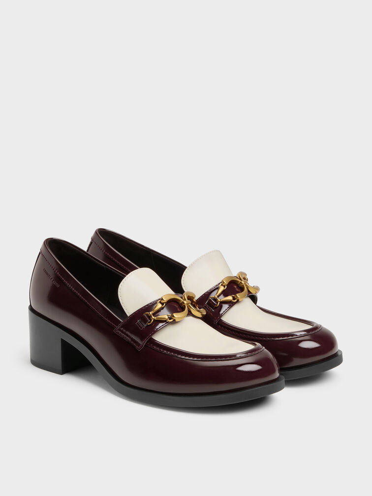 Gi&agrave;y lười đế cao mũi tr&ograve;n, Đỏ burgundy, hi-res