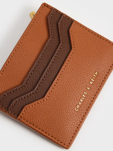 Carli Geometric Multi-Slot Cardholder, Cognac, hi-res