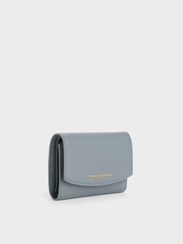V&iacute; ngắn nắp gập Briony Curved Flap xanh kh&oacute;i, Smoky Blue, hi-res
