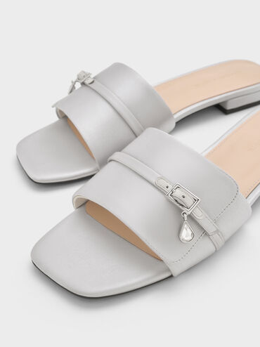 D&eacute;p quai ngang Satin Teardrop-Crystal, Bạc, hi-res