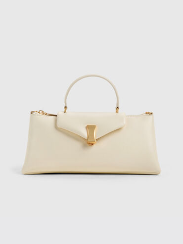 Lilibet Elongated Top Handle Bag, Cream, hi-res