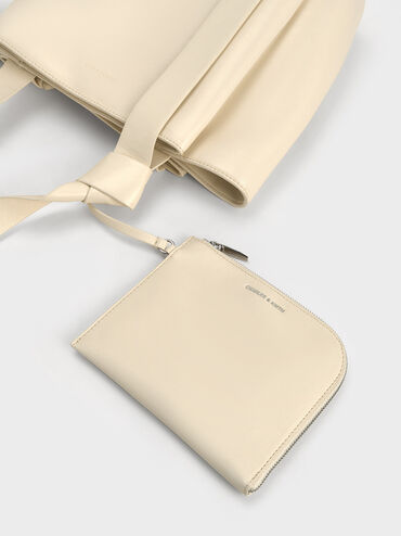 Túi tote phom chữ nhật Toni Knotted, Phấn, hi-res