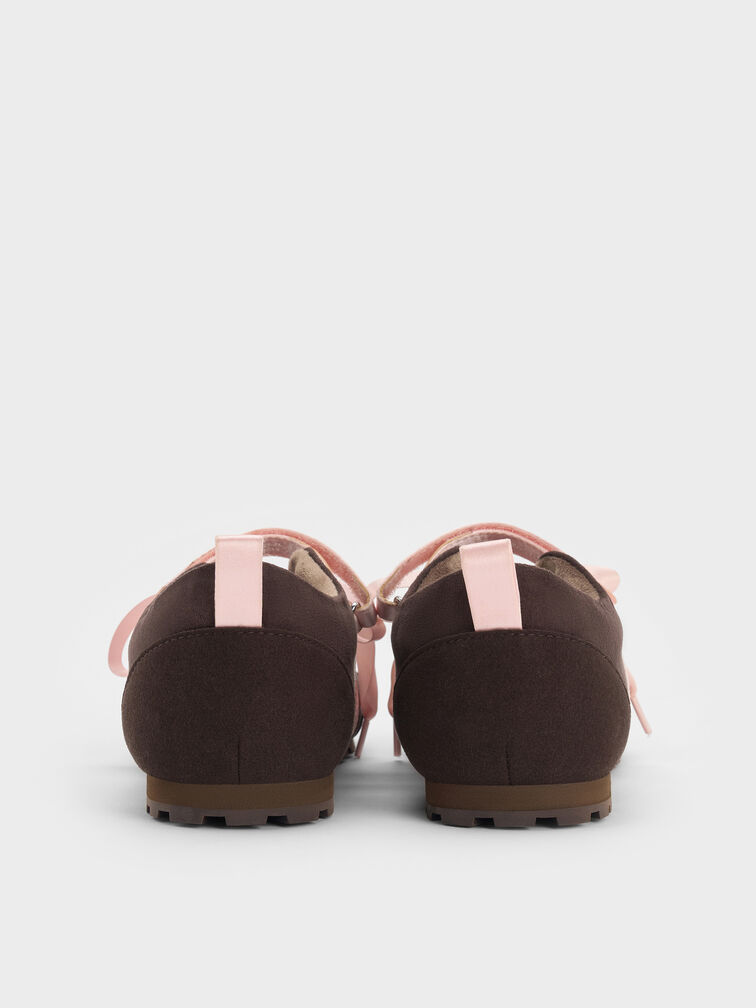 Gi&agrave;y sneakers cổ thấp Silko Faux Suede, Dark Brown Textured, hi-res