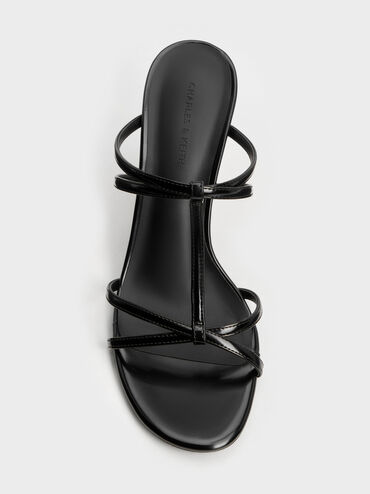 Crossover T-Bar Strappy Mules, Black Boxed, hi-res