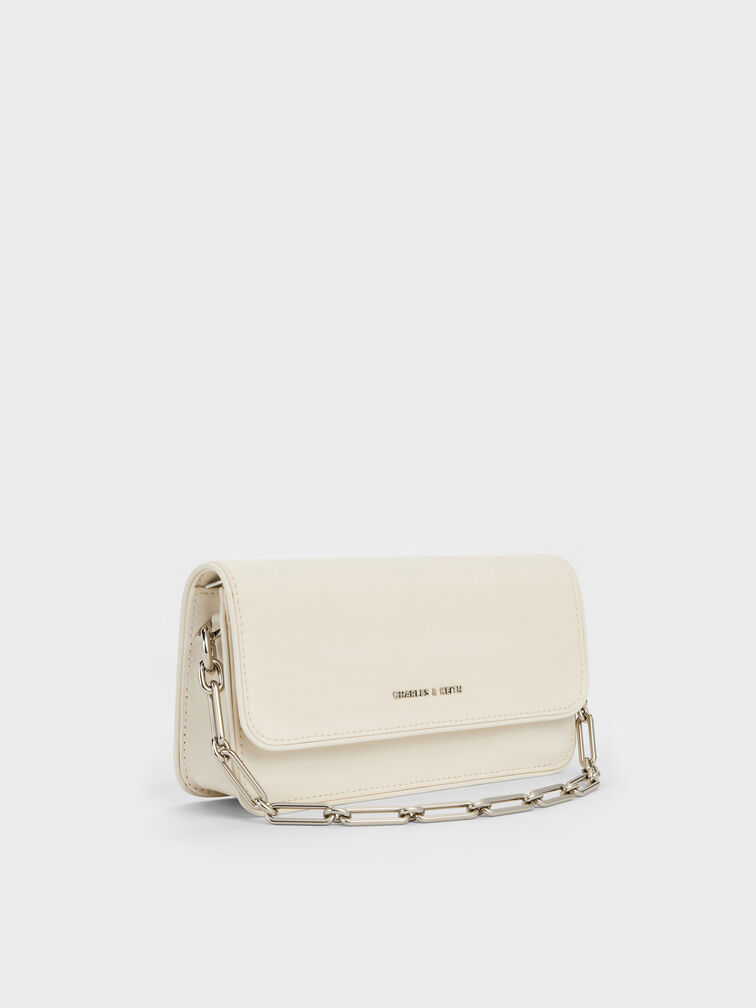 Lane Chain-Handle Wallet, Cream, hi-res