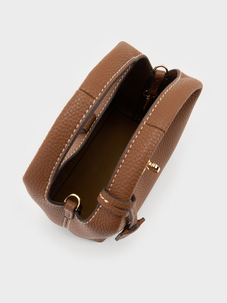 Mini Chance Turn-Lock Bucket Bag, Chocolate, hi-res