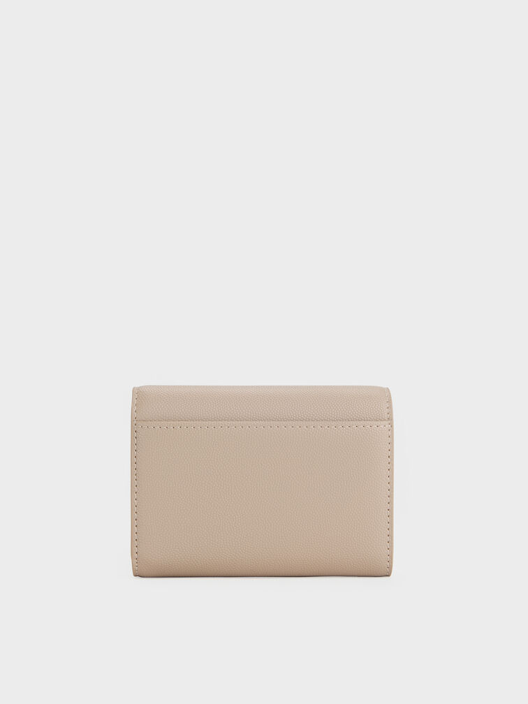 V&iacute; ngắn nắp gập Briony Curved Flap n&acirc;u x&aacute;m, N&acirc;u x&aacute;m, hi-res
