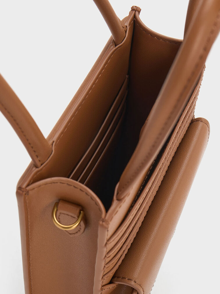 Túi đựng điện thoại Este Belted Printed, Chocolate, hi-res