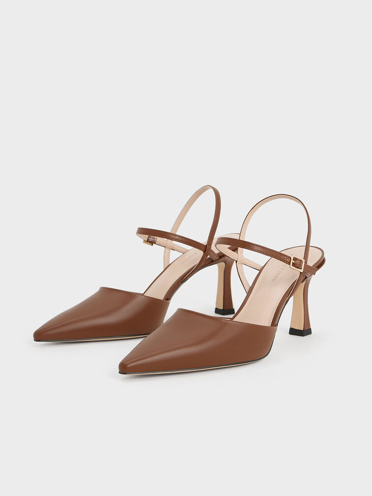 Gi&agrave;y cao g&oacute;t mũi nhọn Pointed-Toe Flare-Heel, Rượu cognac, hi-res