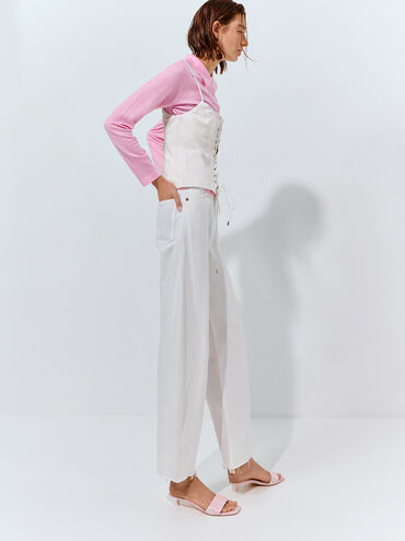 Gi&agrave;y mules cao g&oacute;t Swirl-Print, Hồng nhạt, hi-res