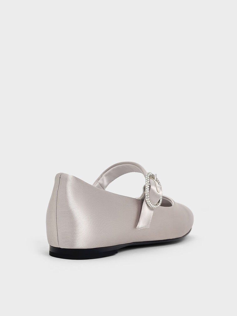 Gi&agrave;y b&uacute;p b&ecirc; Jannie Satin Crystal-Buckle, X&aacute;m nhạt, hi-res