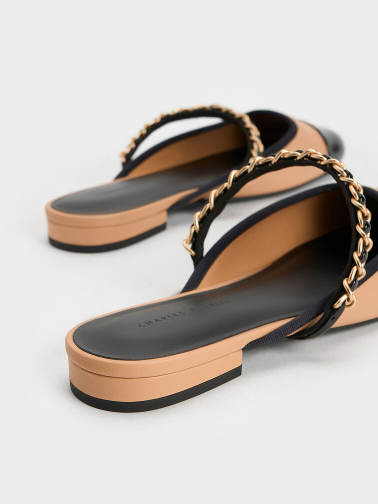 Gi&agrave;y mules mũi vu&ocirc;ng Patent, Be, hi-res