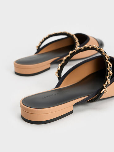 Gi&agrave;y mules mũi vu&ocirc;ng Patent, Be, hi-res