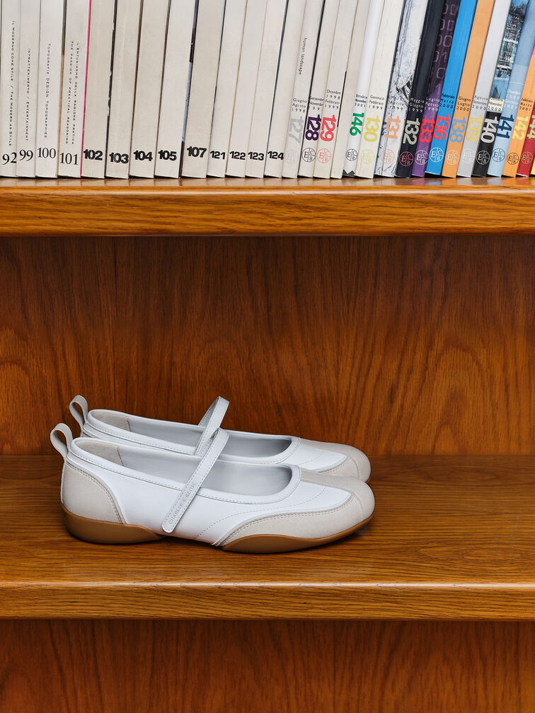 Louise Two-Tone Mary Jane Sneakers, White, hi-res