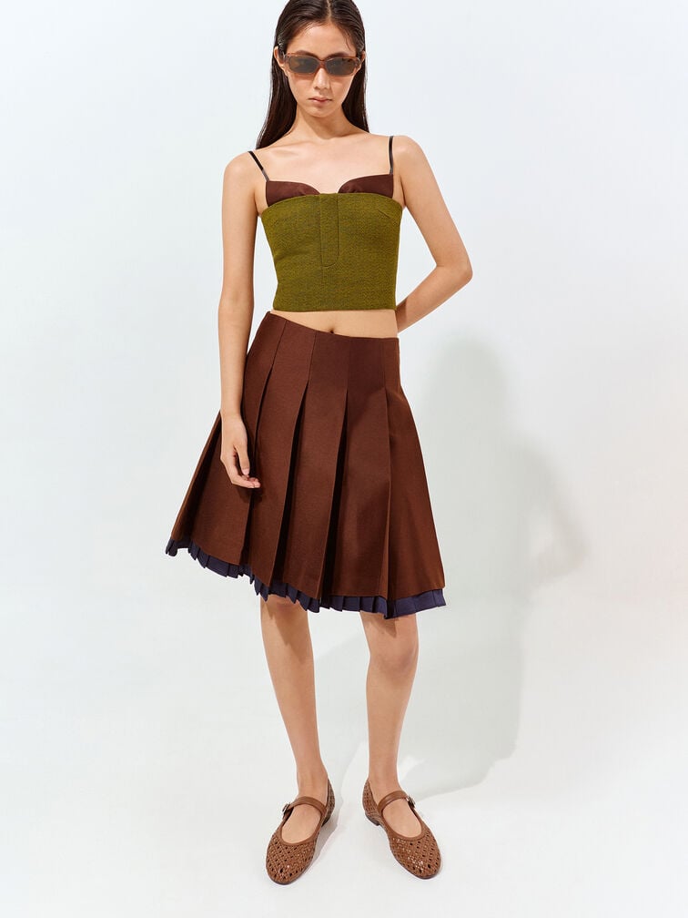 Gi&agrave;y b&uacute;p b&ecirc; mũi tr&ograve;n Woven, N&acirc;u, hi-res