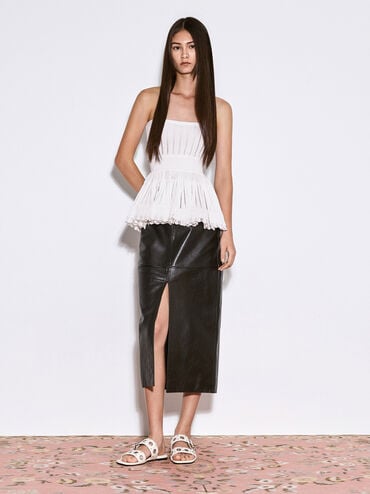 Grommet Buckled Slides, Chalk, hi-res