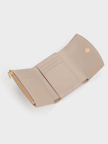 V&iacute; ngắn nắp gập Briony Curved Flap n&acirc;u x&aacute;m, N&acirc;u x&aacute;m, hi-res