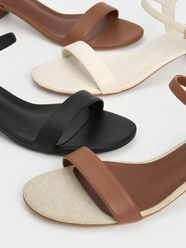 Giày sandals cao gót mũi tròn Block Heel, Nhiều màu, hi-res