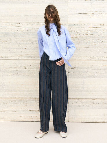 Triple-Strap Mary Jane Flats, Chalk, hi-res