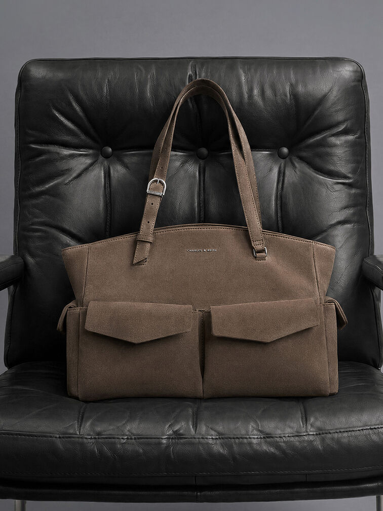 T&uacute;i tote phom chữ nhật Rachel, Stone Grey, hi-res