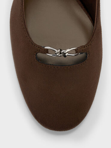 Gi&agrave;y b&uacute;p b&ecirc; đế cao Shila, Dark Brown Textured, hi-res