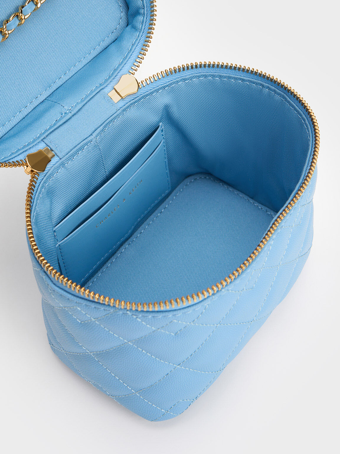 Túi đeo vai hình hộp Nezu Quilted Boxy, Xanh nhạt, hi-res
