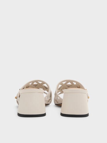 Whitney Leather Cut-Out Heeled Mules, Chalk, hi-res