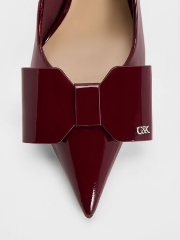 Giày sandals cao gót Lu Patent Leather, Đỏ burgundy, hi-res