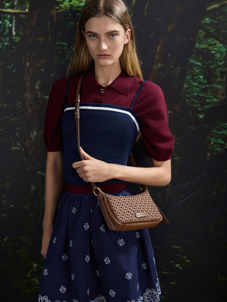 T&uacute;i đeo vai h&igrave;nh thang Mini Calla, Chocolate, hi-res