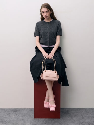 T&uacute;i đeo ch&eacute;o phom chữ nhật Duo Quilted, Soft Pink, hi-res