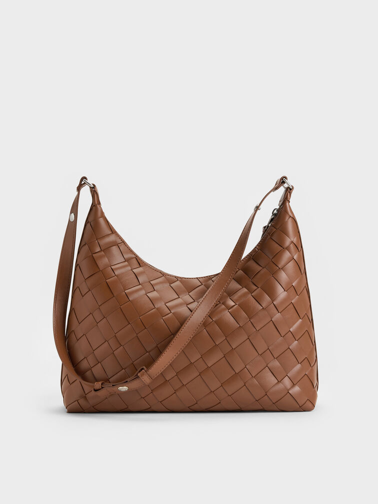 T&uacute;i đeo vai Ivette Woven Tassel, Chocolate, hi-res